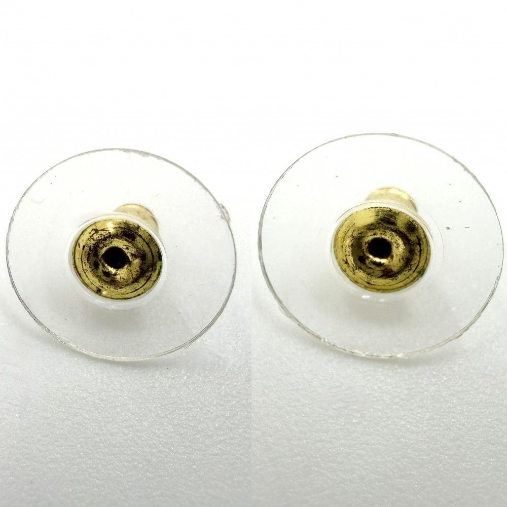 Chanel Earrings CC Logo Line Stone Faux Pearl Gold Plated White — view 4