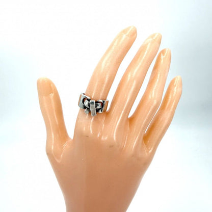 Hermes Ring Ribbon Vintage 50 925 Sterling Silver — view 2