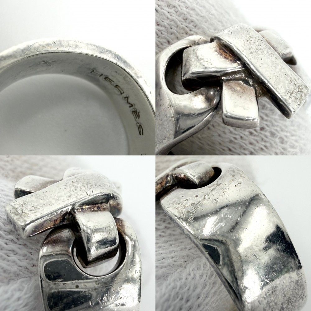 Hermes Ring Ribbon Vintage 50 925 Sterling Silver — view 4