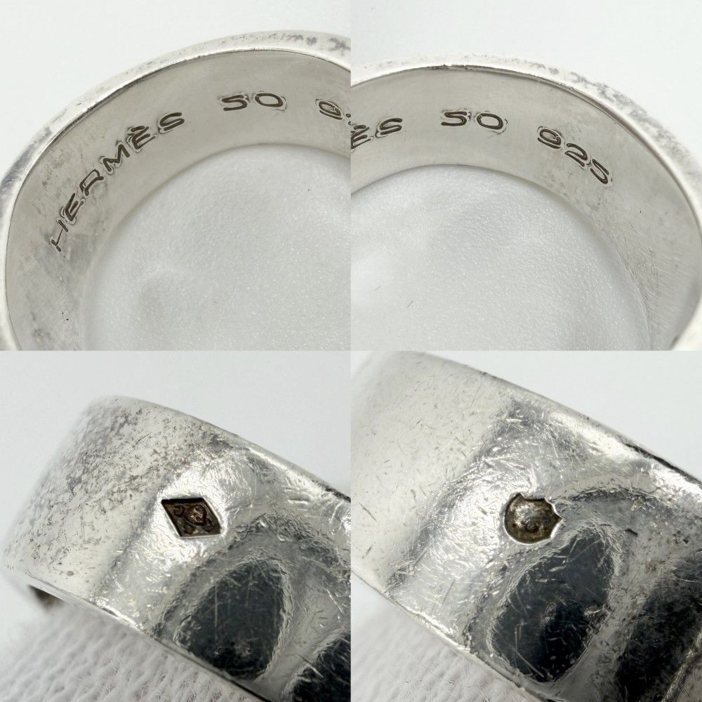 Hermes Ring Ribbon Vintage 50 925 Sterling Silver — view 3