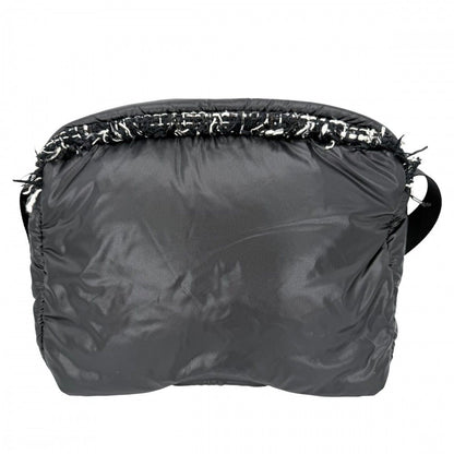 Chanel Shoulder Bag Coconage Tweed Logo Crossbody Nylon Black Silver — view 2