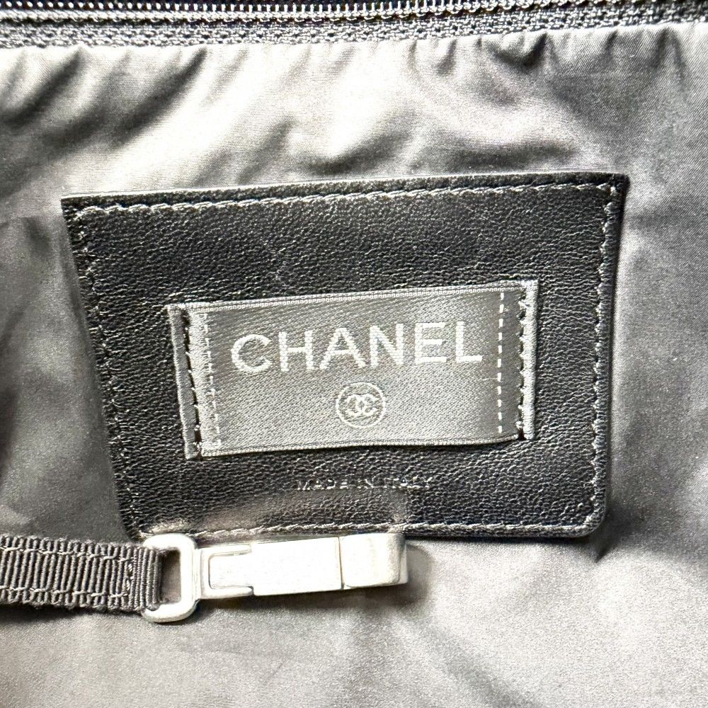 Chanel Shoulder Bag Coconage Tweed Logo Crossbody Nylon Black Silver — view 5