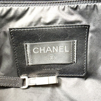 Chanel Shoulder Bag Coconage Tweed Logo Crossbody Nylon Black Silver — view 5