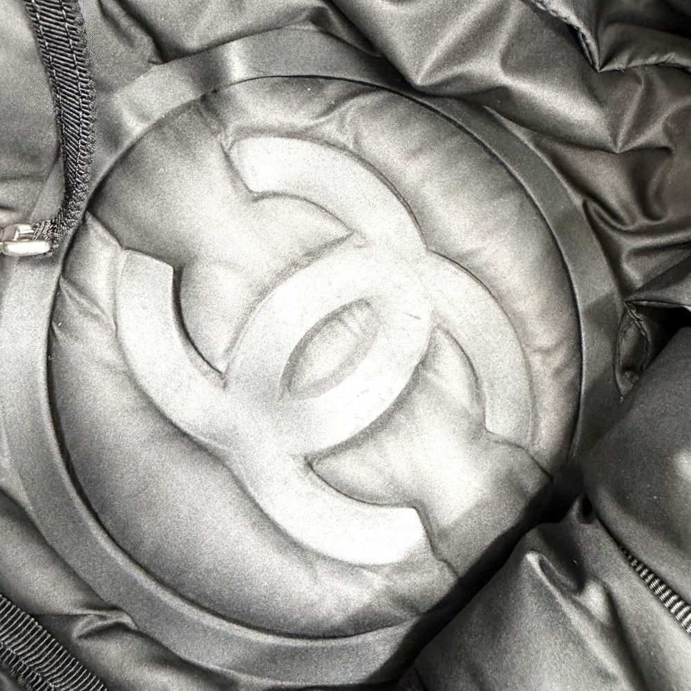 Chanel Shoulder Bag Coconage Tweed Logo Crossbody Nylon Black Silver — view 7