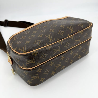 Louis Vuitton Shoulder Bag Reporter PM Crossbody Monogram Canvas Brown Gold — view 3