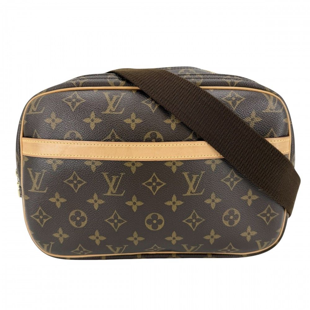 Louis Vuitton Shoulder Bag Reporter PM Crossbody Monogram Canvas Brown Gold