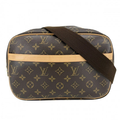 Louis Vuitton Shoulder Bag Reporter PM Crossbody Monogram Canvas Brown Gold