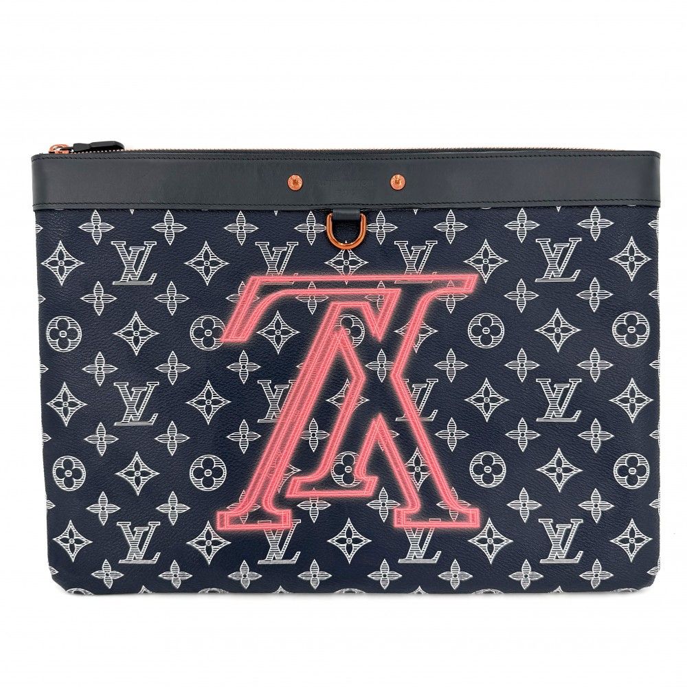 Louis Vuitton Clutch Monogram Ink Upside Down Jacket Pochette Apollo Second