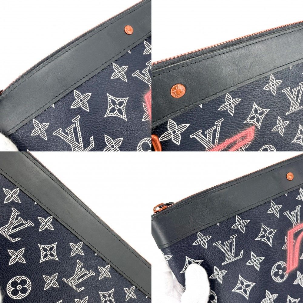 Louis Vuitton Clutch Monogram Ink Upside Down Jacket Pochette Apollo Second — view 7