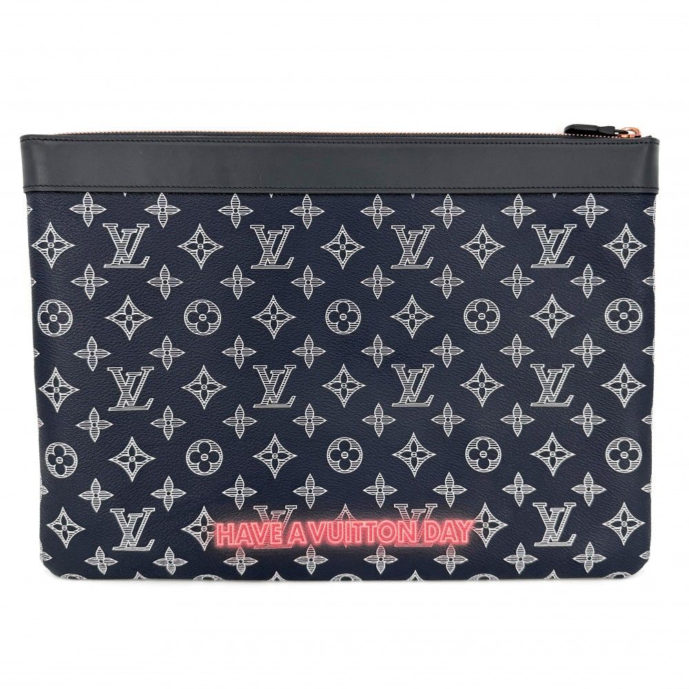 Louis Vuitton Clutch Monogram Ink Upside Down Jacket Pochette Apollo Second — view 2