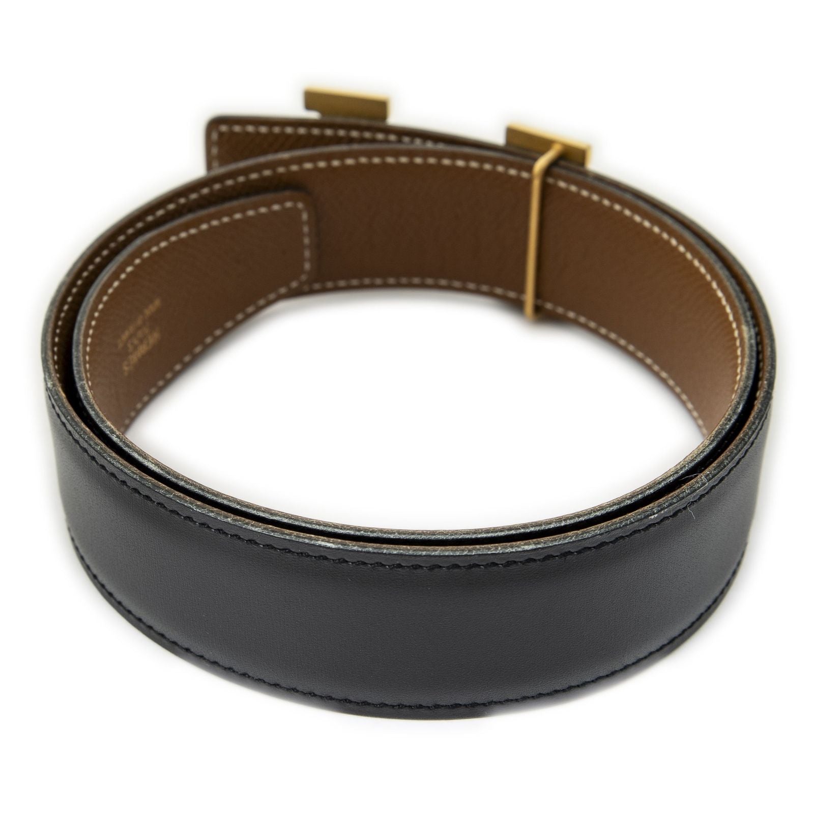 Hermes Constance Belt 32 mm Black Brown Box Leather — view 3
