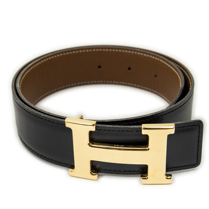 Hermes Constance Belt 32 mm Black Brown Box Leather — view 2