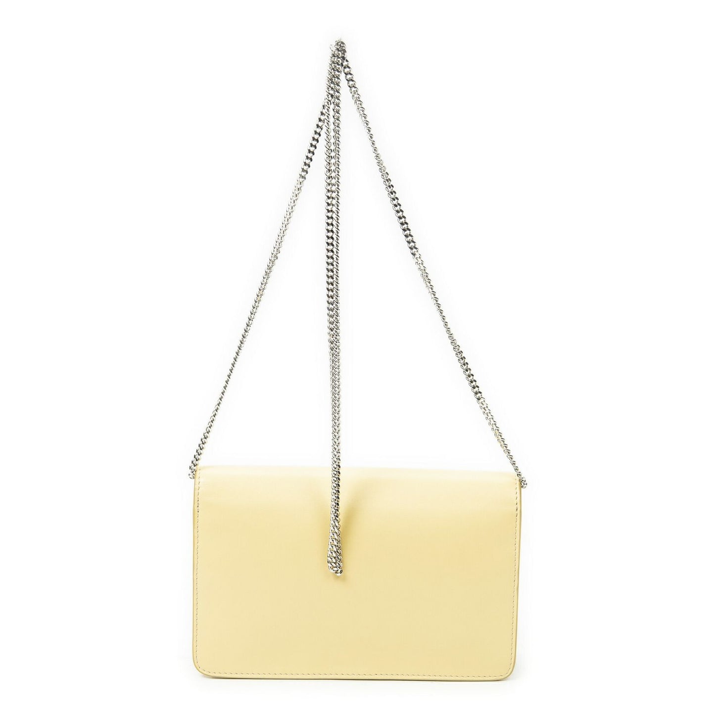 Fendi Monster Star Eyes Studded Chain Wallet Yellow Calfskin Leather — view 5