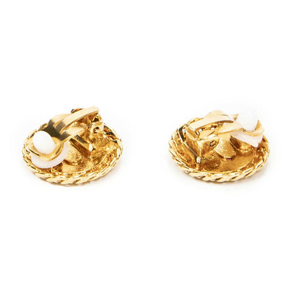 Chanel Small CC Round Clip on Earrings Gold Plated — view 2