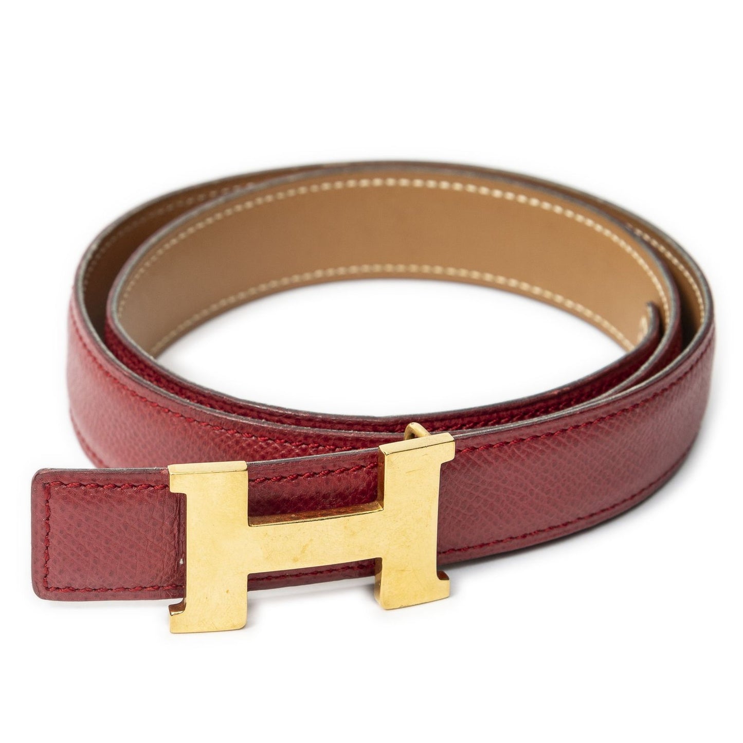 Hermes Constance Belt 32 mm Red Tank Lechevel Leather — view 2