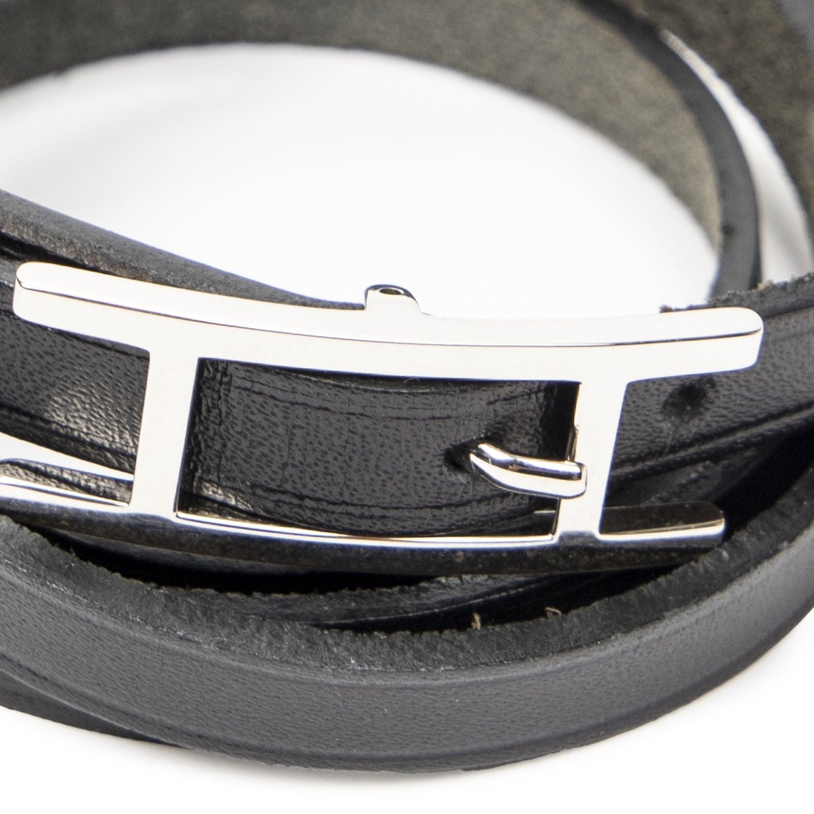 Hermes Behapi Triple Bracelet Black Swift Leather — view 3