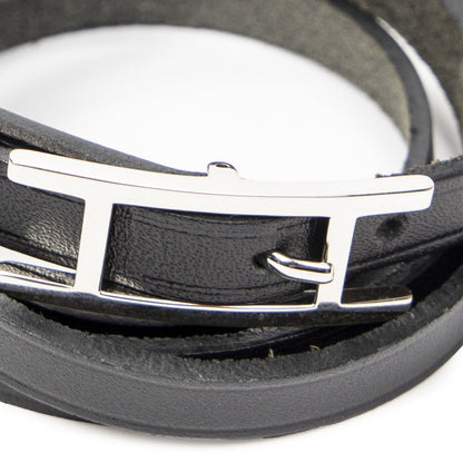 Hermes Behapi Triple Bracelet Black Swift Leather — view 3
