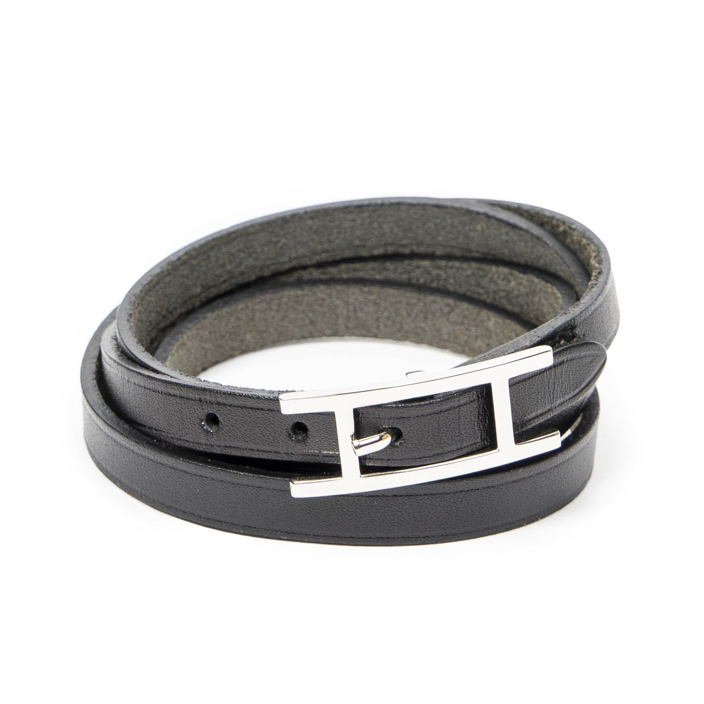 Hermes Behapi Triple Bracelet Black Swift Leather