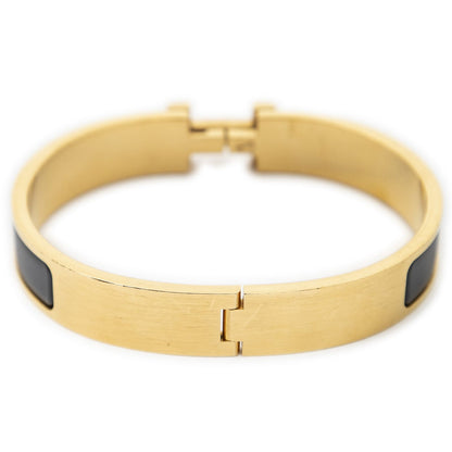 Hermes Clic Clac Bracelet Black Gold Plated — view 2