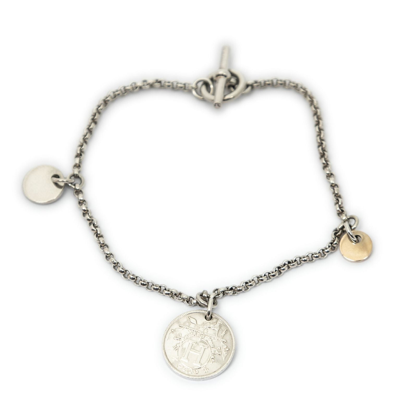 Hermes Mini Ex Libris Bracelet Silver Plated