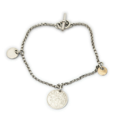 Hermes Mini Ex Libris Bracelet Silver Plated