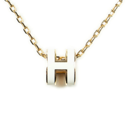 Hermes Mini Pop Pendant Necklace White Gold Plated — view 2