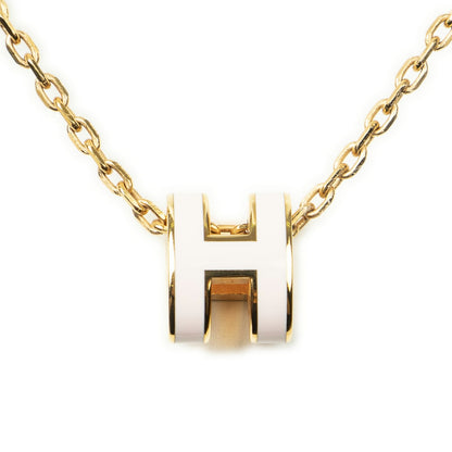 Hermes Mini Pop Pendant Necklace Pink Gold Plated — view 2