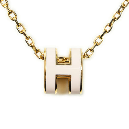 Hermes Mini Pop Pendant Necklace Pink Gold Plated — view 2