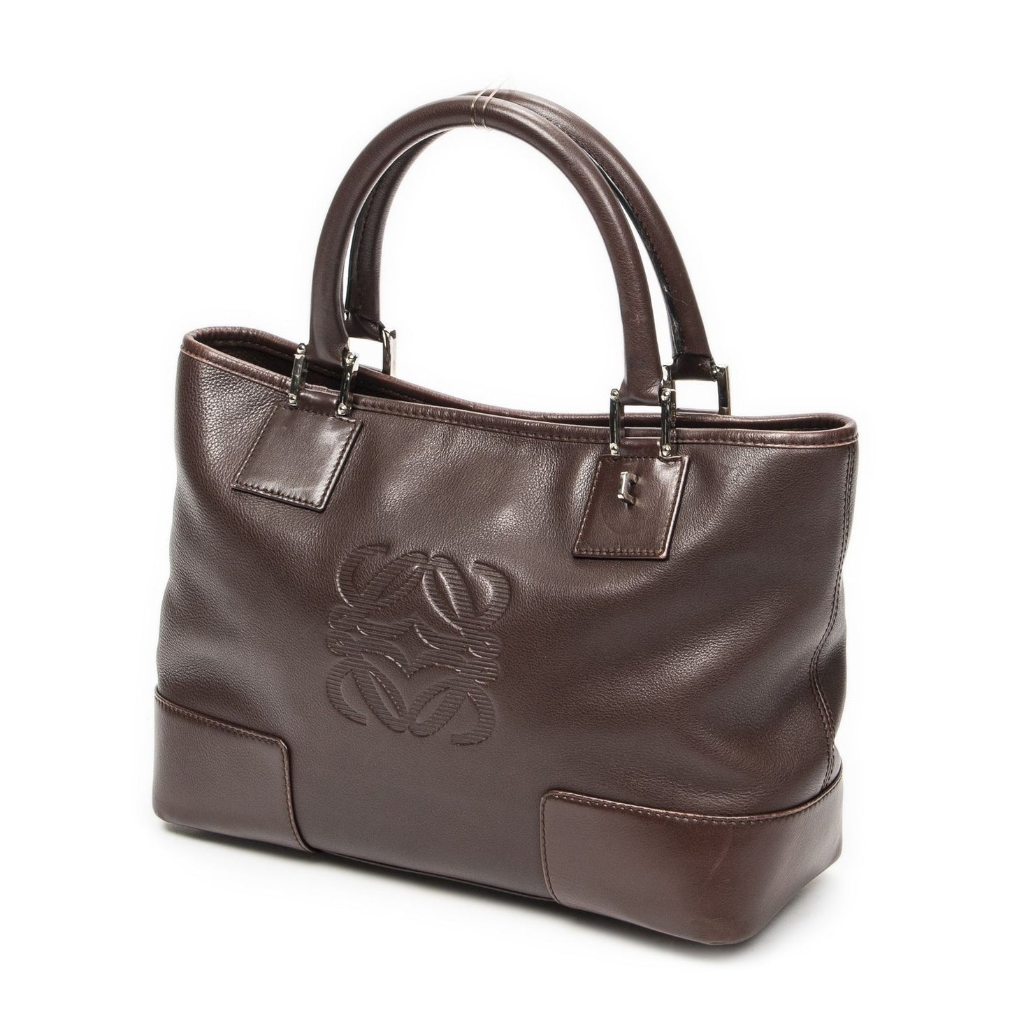 Loewe Anagram Tote Dark Brown Calfskin Leather — view 2