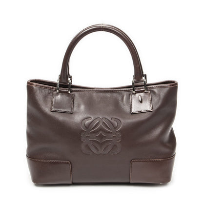 Loewe Anagram Tote Dark Brown Calfskin Leather