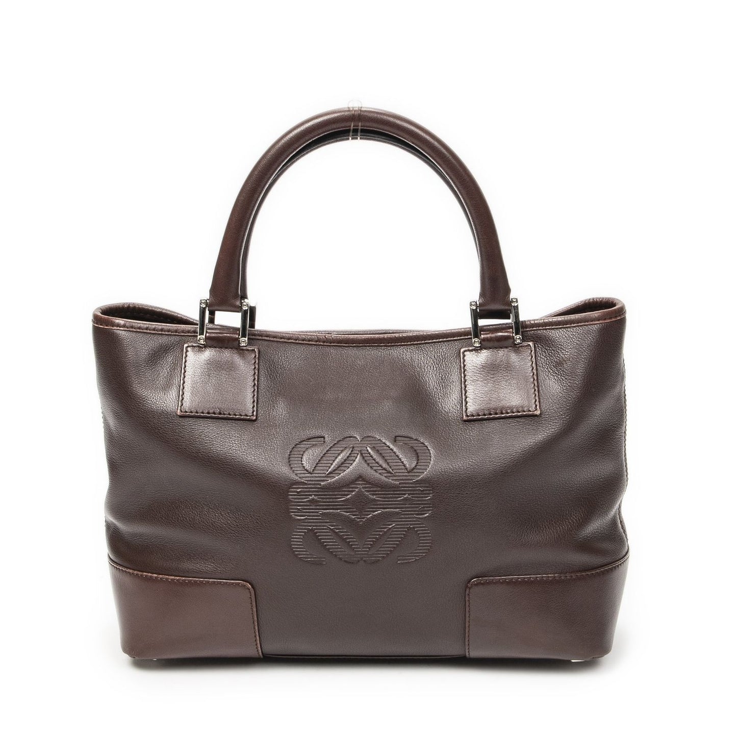 Loewe Anagram Tote Dark Brown Calfskin Leather — view 5
