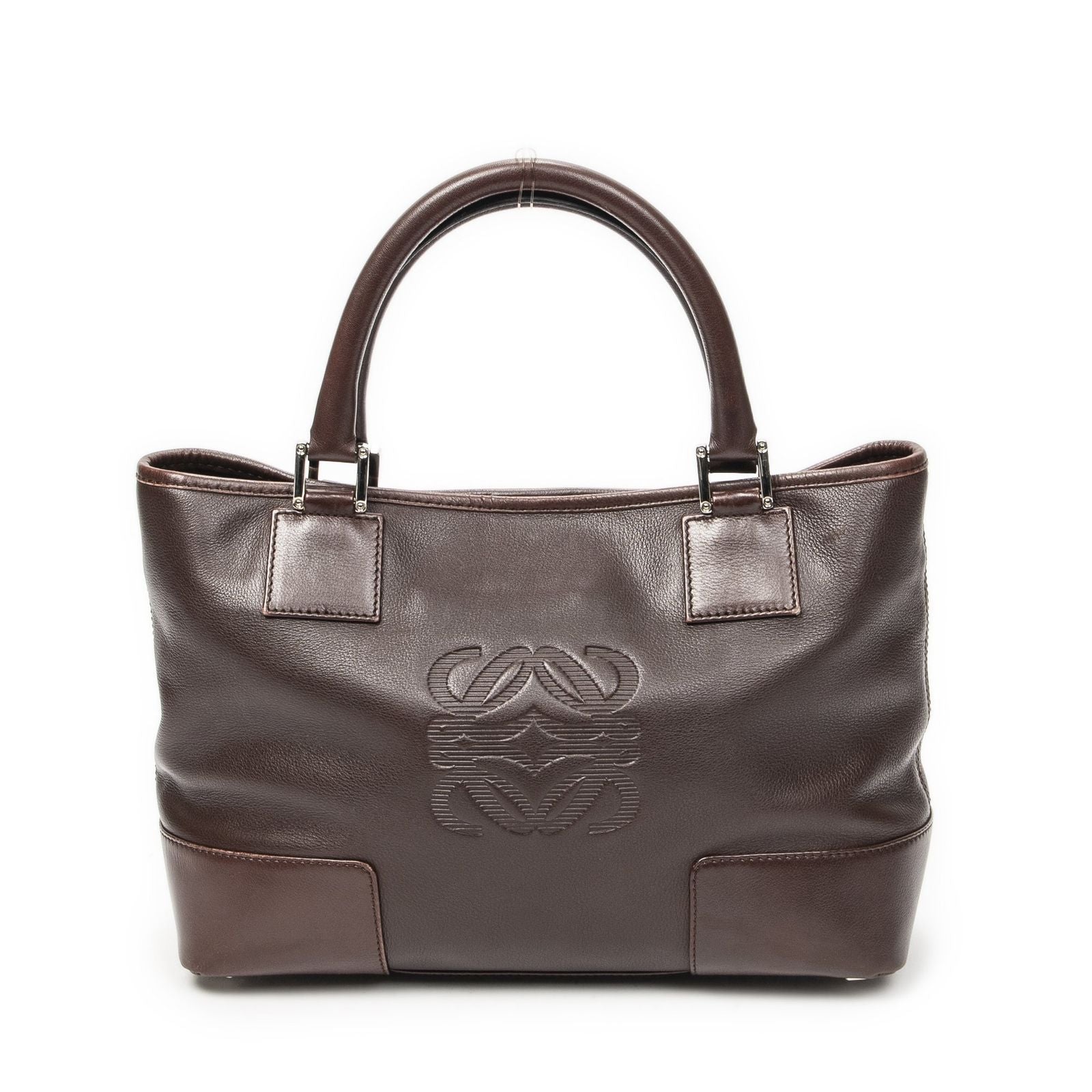 Loewe Anagram Tote Dark Brown Calfskin Leather — view 5