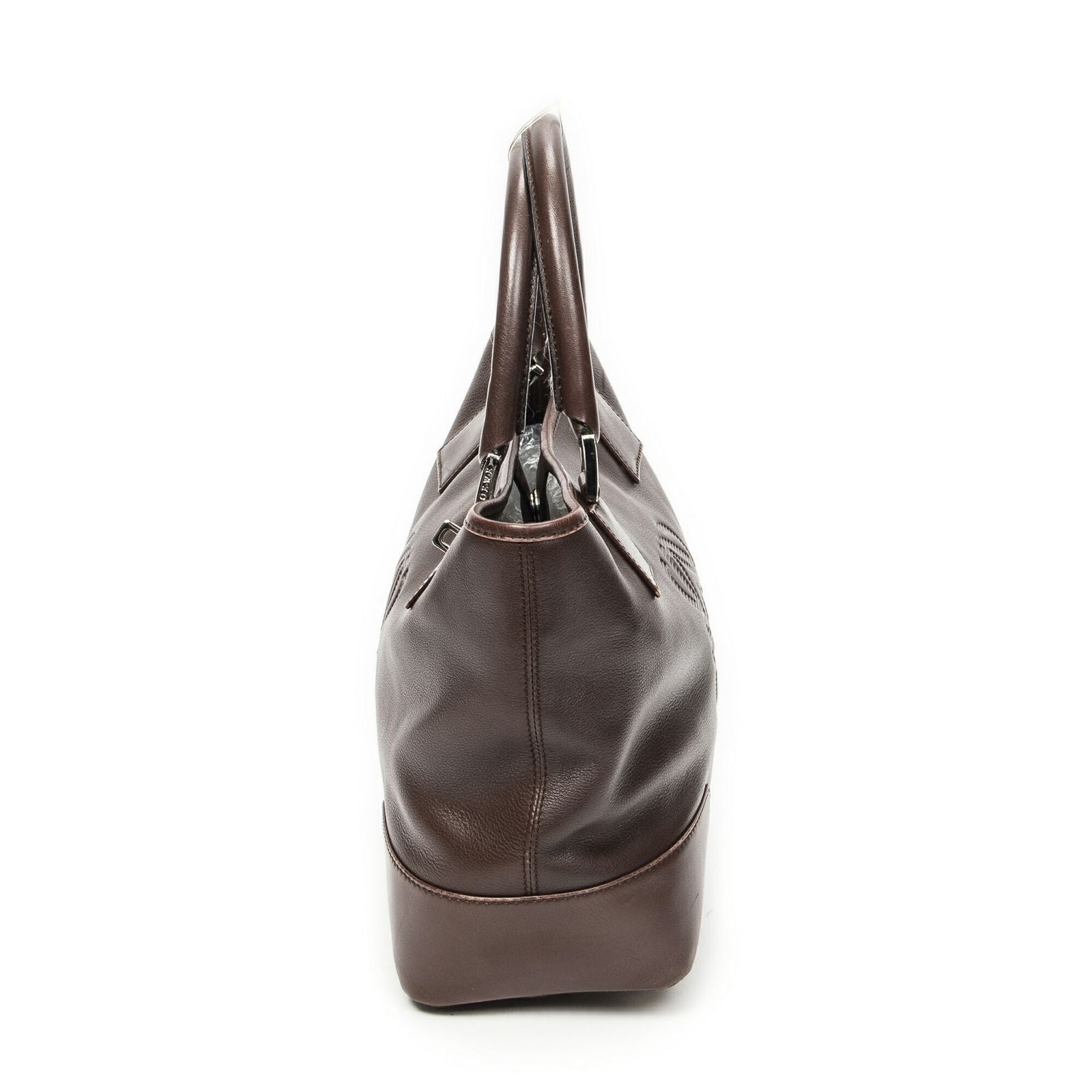 Loewe Anagram Tote Dark Brown Calfskin Leather — view 3
