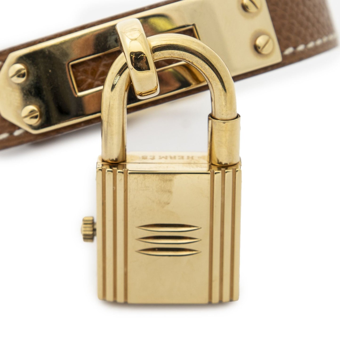 Hermes Kelly Watch Brown Courchevel Leather — view 5
