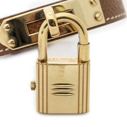 Hermes Kelly Watch Brown Courchevel Leather — view 5