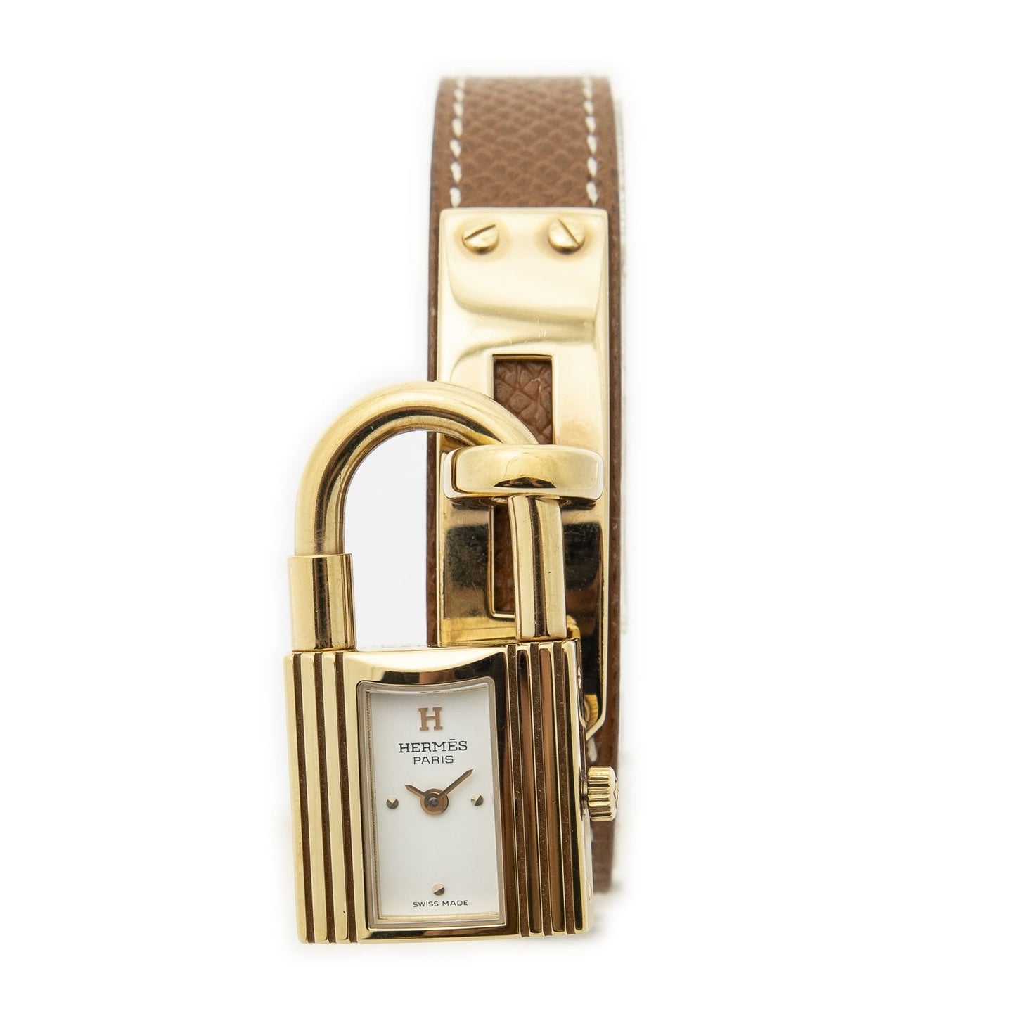 Hermes Kelly Watch Brown Courchevel Leather