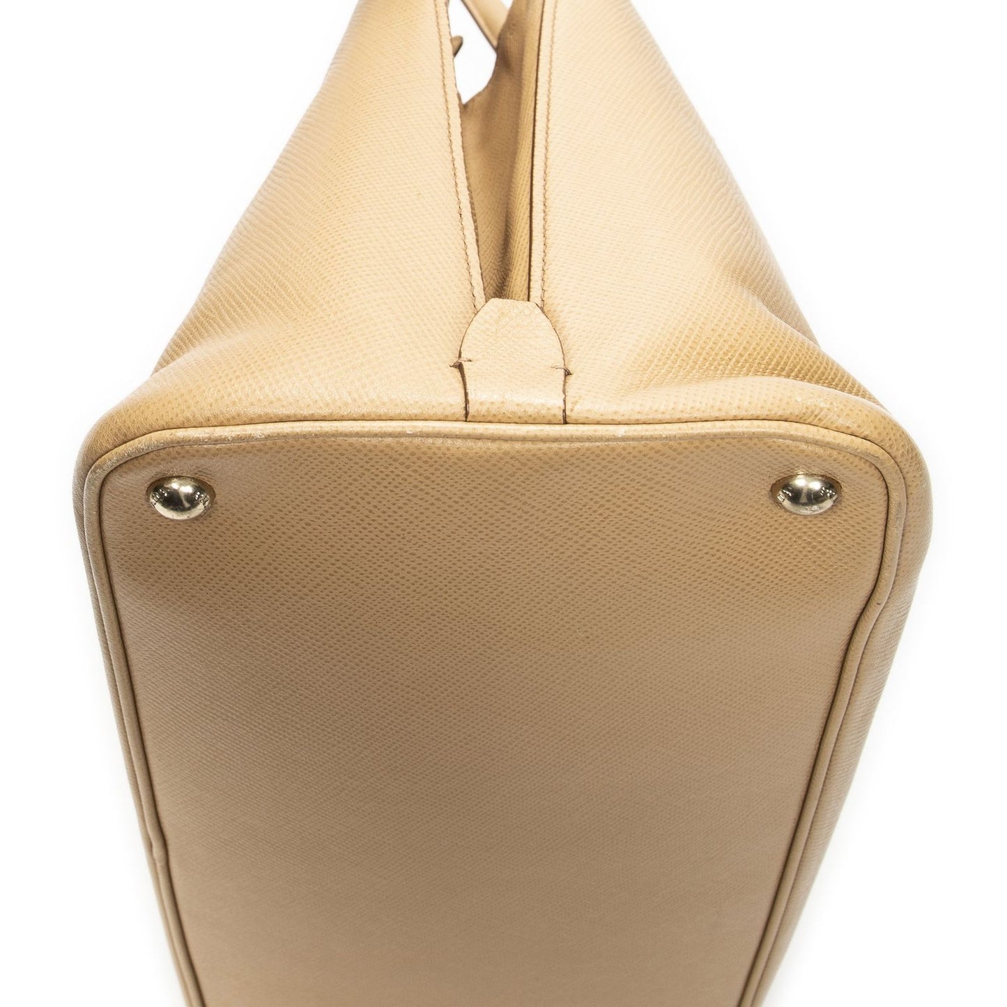 Prada Front Pocket Braided Tote Beige Saffiano Leather — view 7
