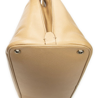 Prada Front Pocket Braided Tote Beige Saffiano Leather — view 8