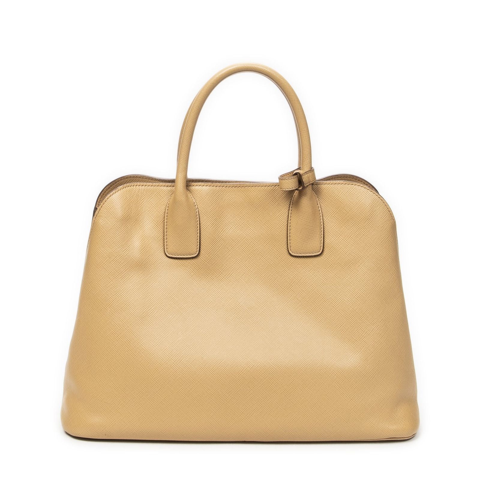 Prada Front Pocket Braided Tote Beige Saffiano Leather — view 5