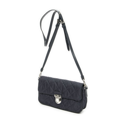 Prada Rectangle Flap Crossbody Navy Tessuto Impunto Canvas — view 2