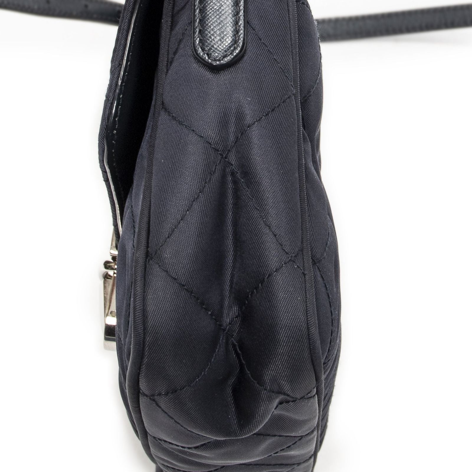 Prada Rectangle Flap Crossbody Navy Tessuto Impunto Canvas — view 8