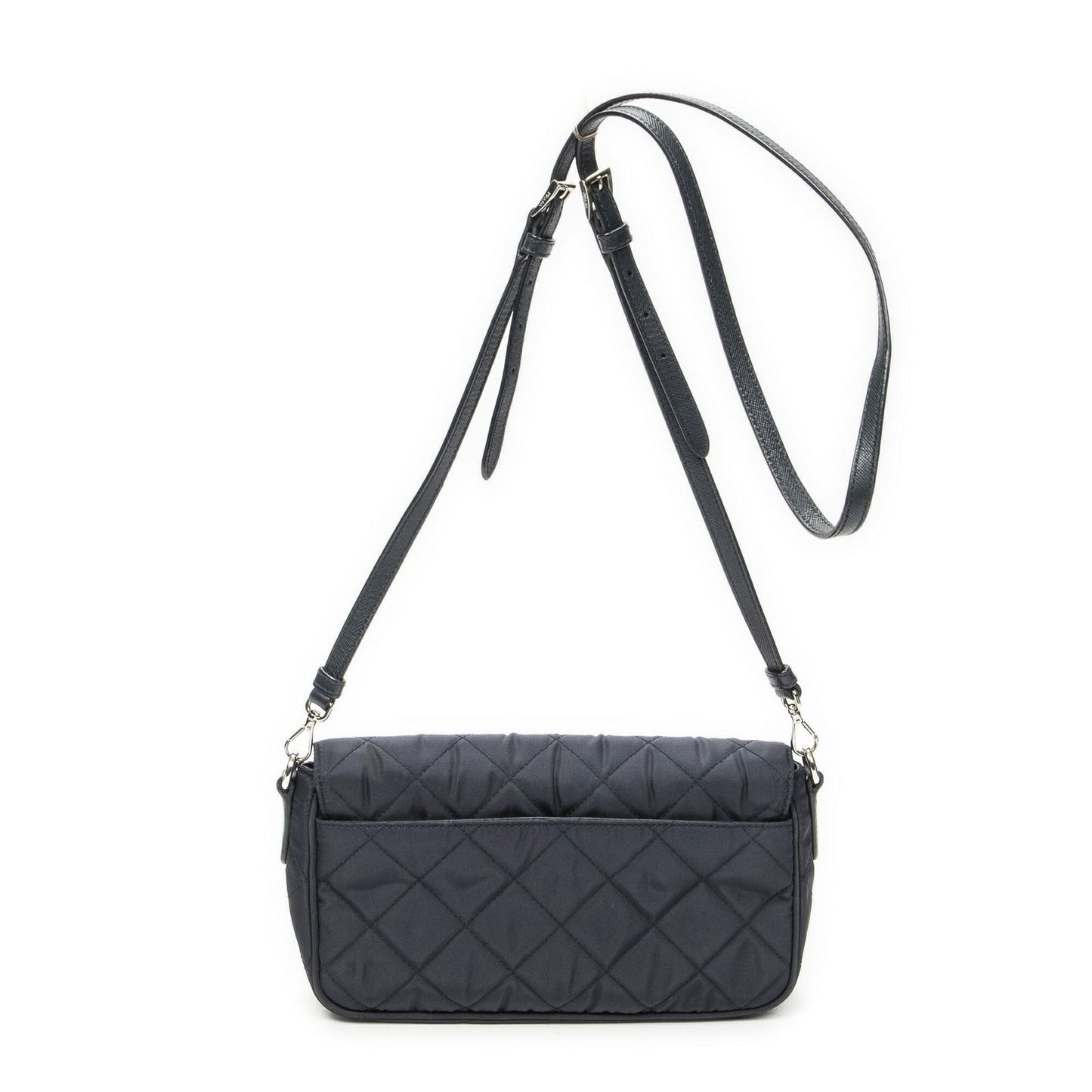 Prada Rectangle Flap Crossbody Navy Tessuto Impunto Canvas — view 5