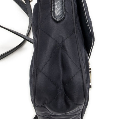 Prada Rectangle Flap Crossbody Navy Tessuto Impunto Canvas — view 7