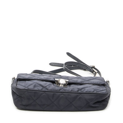 Prada Rectangle Flap Crossbody Navy Tessuto Impunto Canvas — view 6