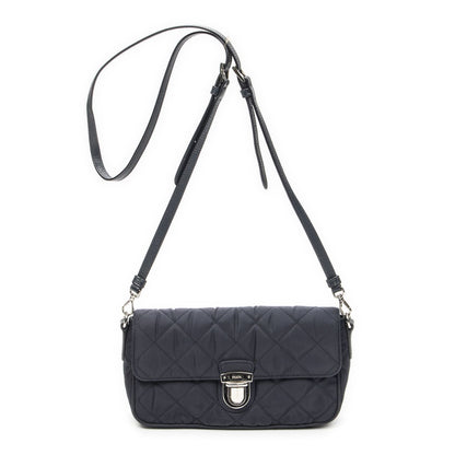 Prada Rectangle Flap Crossbody Navy Tessuto Impunto Canvas