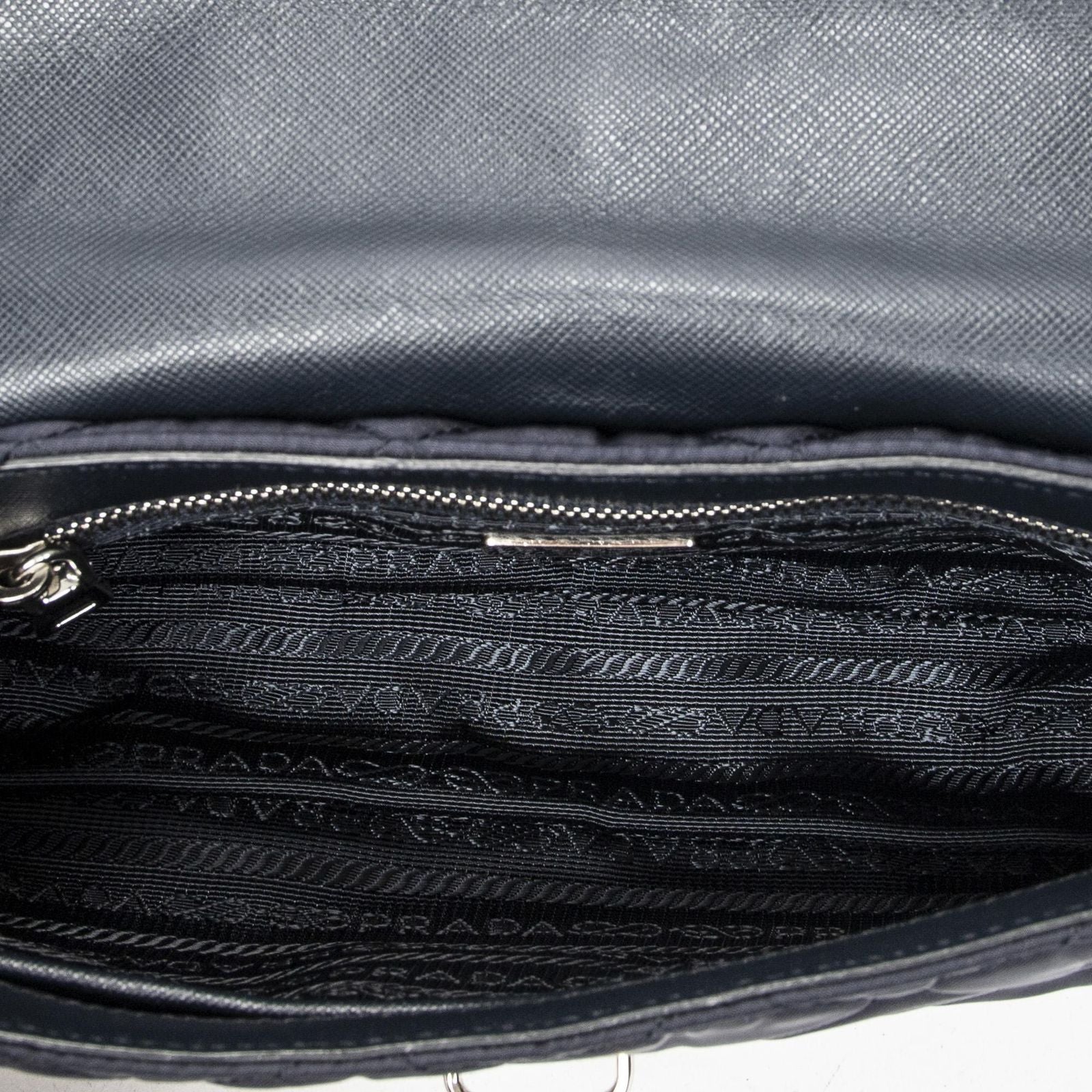 Prada Rectangle Flap Crossbody Navy Tessuto Impunto Canvas — view 9