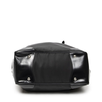 Prada Frame Dome Tote Black Nylon Canvas — view 6