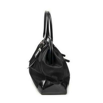 Prada Frame Dome Tote Black Nylon Canvas — view 3