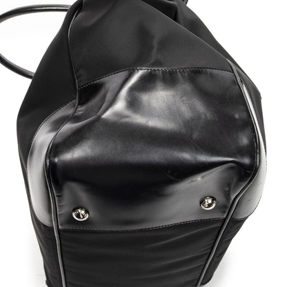 Prada Frame Dome Tote Black Nylon Canvas — view 7