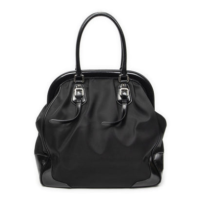 Prada Frame Dome Tote Black Nylon Canvas — view 5